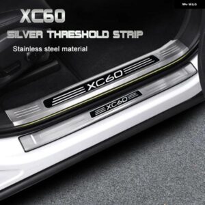 ボルボ XC60 S60 V60 V60CC 改良型ドアシルバー ウェルカムペダル フットペダル ステンレス 製 装飾 アクセサリー