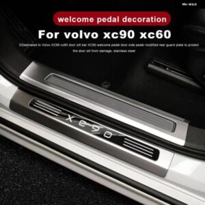 ボルボ XC90 2016-2022 外装 ドアシルストリップ 装飾 スカッフガードプレート ステッカー ステンレス アクセサリーカー スタイリング