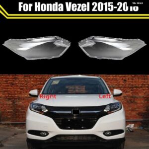 オートライトキャップ ホンダ ヴェゼル 2015 - 18 クリアランプシェード ランプシェード フロント ヘッドライト カバー ガラスシェル レンズ ケース