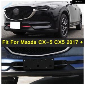 車用フロント バンパー ロア グリル グリル モールディング カバー トリム マツダ CX-5 CX5 2017 - 2023 レッド / シャイニー スタイル 外装 アクセサリー