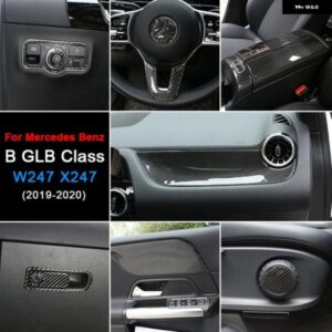 ソフト カーボン 車内 装飾 トリム ステアリングホイール メルセデス ベンツ B GLB クラス W247 X247 2019 2020年式自動車アクセサリー