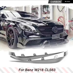 カーボン/FRP製 ブラック フロント バンパー スプリッター フラップ カナード メルセデス ベンツ W218 CLS63 AMG セダン 4ドア 2015 - 2017