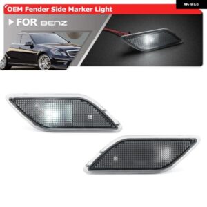 ベンツ W212 E クラス E300 E350 E550 E63 AMG セダン ワゴン 2010-2013 ホワイト OEM サイド マーカーライト オートフェンダーフレアランプ 2個