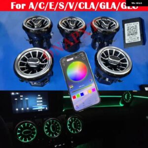 LED ベンツ A/C/E/S/V/CLA/GLA/GLC W176 W205 W213 W222 W447 W117 W156 X253 BLUETOOTHアプリノズル アンビエントライト エアベント タービン