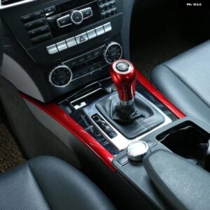 レッド メルセデス ベンツ C クラス W204 C180 C200 2007-2013 ABS カーセンター コンソール デコレーションストリップ トリム アクセサリー