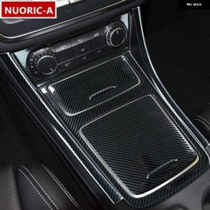 カーボン スタイル センター コンソール フレーム ギア シフト ウォーターカップ パネル カバー トリム メルセデス ベンツ CLA C117 GLA X156 A クラス