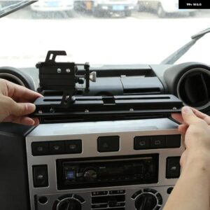 ランドローバー ディフェンダー 90 110 130 2004-2018 アルミ製 中央 コントロール 計器 パネル 携帯電話 ホルダー カーアクセサリー