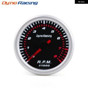 2インチ 52MM 汎用 スモークレンズ オートタコメーター ホワイトLED 0-8000 RPMゲージ カーメーター BX101316