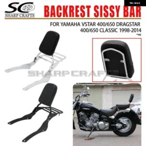 ヤマハ ドラッグスター V-STAR XVS 400 650 DS400 DS650 クラシック 1998-2022 用 オートバイ バイク パッセンジャーバックレスト シーシーバー