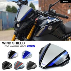 ヤマハ MT-09 MT09 FZ09 オートバイ バイク アクセサリー フロントガラス ブラック ブルー ウィンドスクリーン エアフロー ウィンドデフレクター 2021 2022