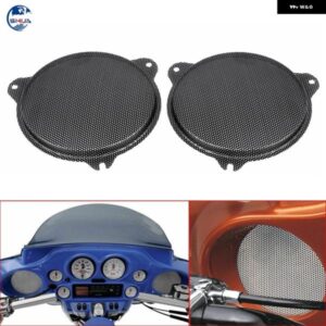 オートバイ バイク ブラックフロントメッシュ スピーカー グリル ハーレー エレクトラ グライド 2014-2023 FLHT/X/CU/K フェアリング クロス グリル