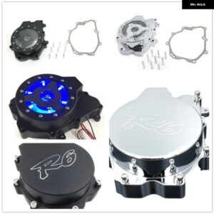 オートバイ バイク 部品 ヤマハ 2003-2006 YZF-R6S 03-09 エンジン ステーターカバー クローム 左側