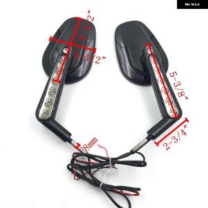 モーターリアビュー左右ミラー LEDステム付き ハーレー SOFTAIL XL/VRSCAW V-ROD ブラック