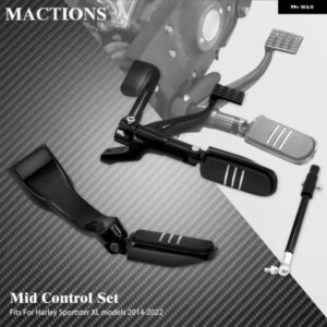 オートバイ バイク ブラックミッド コントロール キット フットペグ ブラック フットレスト ブレーキ シフト レバー リンケージ ハーレー スポーツスター 12