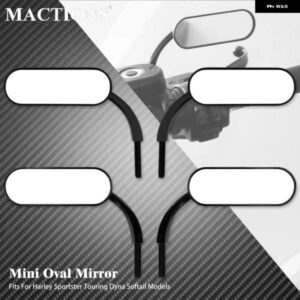 オートバイ バイク バックミラー オーバルサイドミラー マットグロスブラック ハーレー ツーリング スポーツスター XL 72 ダイナ ソフテイル ファットボーイ