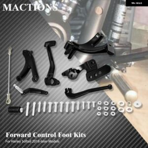 オートバイ バイク フォワード コントロール フットペダルキット ブラック ハーレー ソフテイル ローライダー FXLR ストリートボブ FXBB FXLRS FXST スタン
