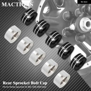 オートバイ バイク リア スプロケット フラットボルトキャップカバー キット ブラック/クローム ハーレー ツーリング ロードキング ストリートグライド スポ