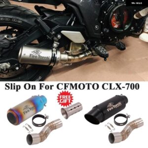 スリップオン CFMOTO CLX-700 2020 2021 2022 オートバイ バイク 排気エスケープ サイレンサー システム ミドルリンク パイプ マフラー DBキラー カスタム