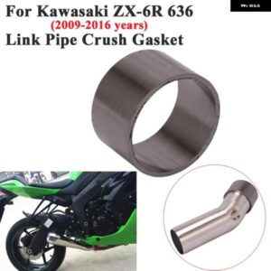 オートバイ バイク マフラーエスケープ クラッシュ ガスケット カワサキ ZX-6R 636 ZX6R 2009 - 2016ミドルリンク パイプ ガスケットエリミネーター強化