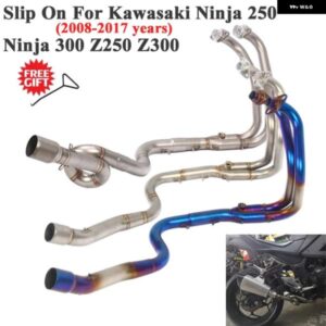 フル システム オートバイ バイク マフラー エスケープ カワサキ NINJA 250 300 Z250 Z300 2008 - 2017 カスタム フロントミドルリンク パイプ