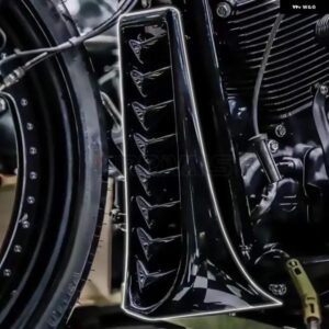オートバイ バイク グロスブラックフロントロア ラジエーター カバー チン フェアリング スポイラー ハーレー ソフテイル ブレイクアウトストリートボブ フ