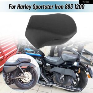 レザー オートバイ バイク ブラックリアパッセンジャーシートカバー ハーレー スポーツスター 1200 XL1200 アイアン 883 パーツ 2004-2016