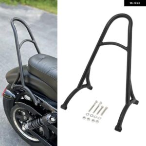 ブラック オートバイ バイク ショートパッセンジャー シーシーバー バックレスト ハーレー スポーツスター XL アイアン ナイトスター 883 1200 2004-2023