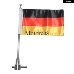クローム オートバイ バイク モトクロス ラゲッジラック フラッグポール マウント ドイツ国旗 ハーレー ダビッドソン ダイナグライド