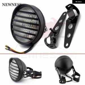 オートバイ バイク ヘッドライト ブラックメタル レトロハロゲンフロントライト 12V CG125 GN125 CB CL ヤマハ SUI カフェレーサー カスタム