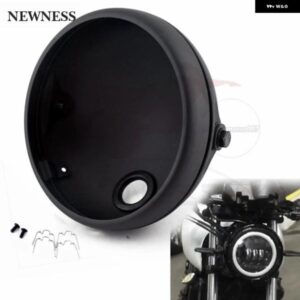 オートバイ バイク マットブラック ヘッドライト 7インチ/5.75インチ レトロバケット オートバイ バイク カスタム ヘッドライト ベース LED ヘッドライト シ
