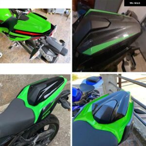 オートバイ バイク パッセンジャー リア フェアリング シートカウルカバー 2018 - 21-2023 カワサキ NINJA 400 250 EX400 Z400 グリーンカーボン