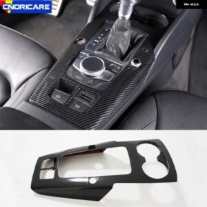カー スタイリング センター コンソール ギア シフト パネル デコレーション ステッカー トリム アウディ A3 8V 2014-2018 LHDカーボンカラーアクセサリー