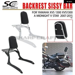 オートバイ バイク パーツ パッセンジャー シーシーバー バックレスト キャリア付き ヤマハ ミッドナイト V-STAR XVS1300 XVS1300A 2007-2015