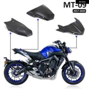 カーボン ヤマハ MT09 FZ09 2017-2020アクセサリーフェンダーリアハガー/ウインドシールドデフレクター/リアシートカバー フェアリング
