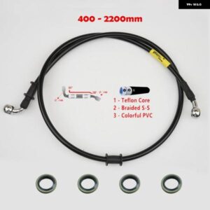 編組ホース 400 - 2200MM オートバイ バイク 油圧 ブレーキライン ケーブル 10MM バンジョー SUI カワサキ ヤマハ パイプ ライン 編組 オイルホース