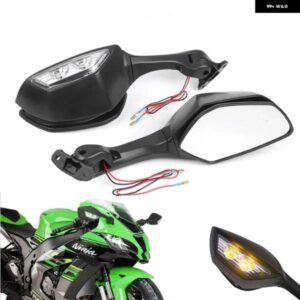オートバイ バイク リアビューミラー LEDウィンカーライト付き カワサキ NINJA ZX-10R 2011 - 14