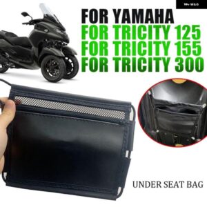 ヤマハ TRICITY 300 125 155 TRICITY TRICITY300 オートバイ バイク アクセサリー シート下 収納 バッグ レザーツールポーチバッグ オーガナイザー