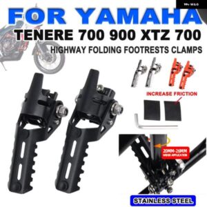 フロント フットペグ 折りたたみ 式 フットレスト クランプ 20-26MM ヤマハ TENERE700 XT700Z T7 T 700 オートバイ バイク アクセサリー