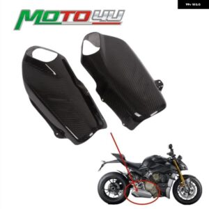ドゥカティ ストリートファイター V4 V4S 2020 2021 2022 カーボンファイナー エキゾーストサイド パネル ヒートエキゾーストカバー オートバイ バイク