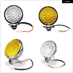 レトロ 5インチ オートバイ バイク ヘッドライト アンバー フロントランプ PHARE MOTO ROND NOIR ホンダ ツーリング チョッパー カスタム オートバイ バイク