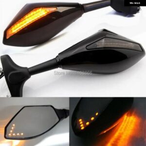 オートバイ バイク 一体型LEDウィンカーバックミラー サイドミラー ホンダ CBR600F4I929954RRF1F2ハリケーン ドゥカティ 全モデル