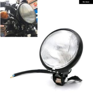 汎用 レトロメタル オートバイ バイク ヘッドライト ラウンド5インチ35W 12V ホルダー 付き ハーレー /スイ