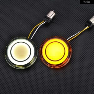 オートバイ バイク フロントウィンカーライト 1157 バレット スタイル LED アンバー ホワイトランプ ハーレー ダビッドソン ツーリング ダイナ ソフテイル