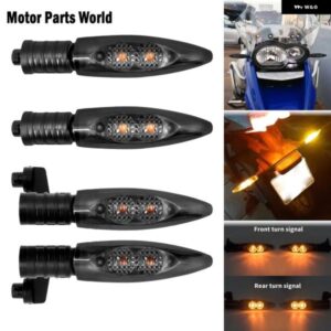 オートバイ バイク フロント リア LED ウィンカー インジケーター ライト ブリンカー ブラック BMW HP4 S1000RR S1000XR R1200GS R1200R R1200RS F650GS