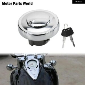 オートバイ バイク クローム燃料ガス タンクキャップ カバー ロック キー付き XVS125 ドラッグスター XVS400 ドラッグスター XV1900 XV19 スター