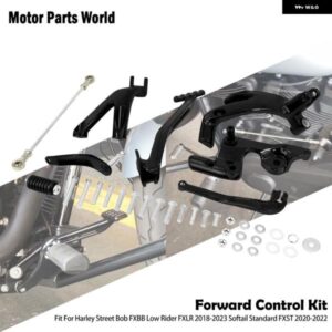 オートバイ バイク ブラック ビレット アルミフォワード コントロール フットキット ハーレー ソフテイル 2018年以降 FXBB FXLR FXLRS FXST