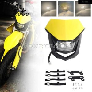 ホンダ ヤマハ カワサキ SUI DR650 DRZ RM RMZ RM-Z 650 125 250 450 モトクロス プラスチック フロント LED ヘッドライト フェアリング ヘッドライト