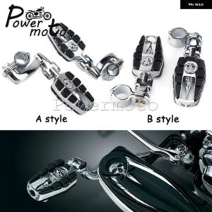 オートバイ バイク フットペグ エンジン ガード スカル フットペグ 1-1/4インチ32MMクランプ マウント 汎用 ハーレー ホンダ スイ ヤマハ