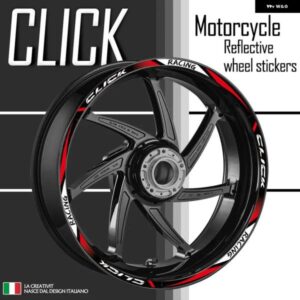 反射 オートバイ バイク アクセサリーホイール ステッカー ハブ内側 デカール リムストライプテープCLICK 160 125I 125 150 150I