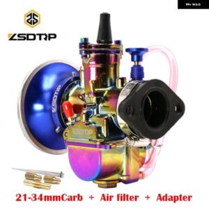 汎用 21 24 26 28 30 32 34 2T 4T PWK キャブレター オートバイ バイク キャブレター アダプター 付き エア フィルター 75-250CC 1セット